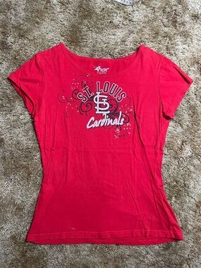 St.Louis‎ Cardinals Woman’s Red T Shirt Fitted Size Large